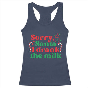 Christmas Baby Racerback Tank Top Funny Sorry Santa I Drank The Milk TS10 Navy Print Your Wear
