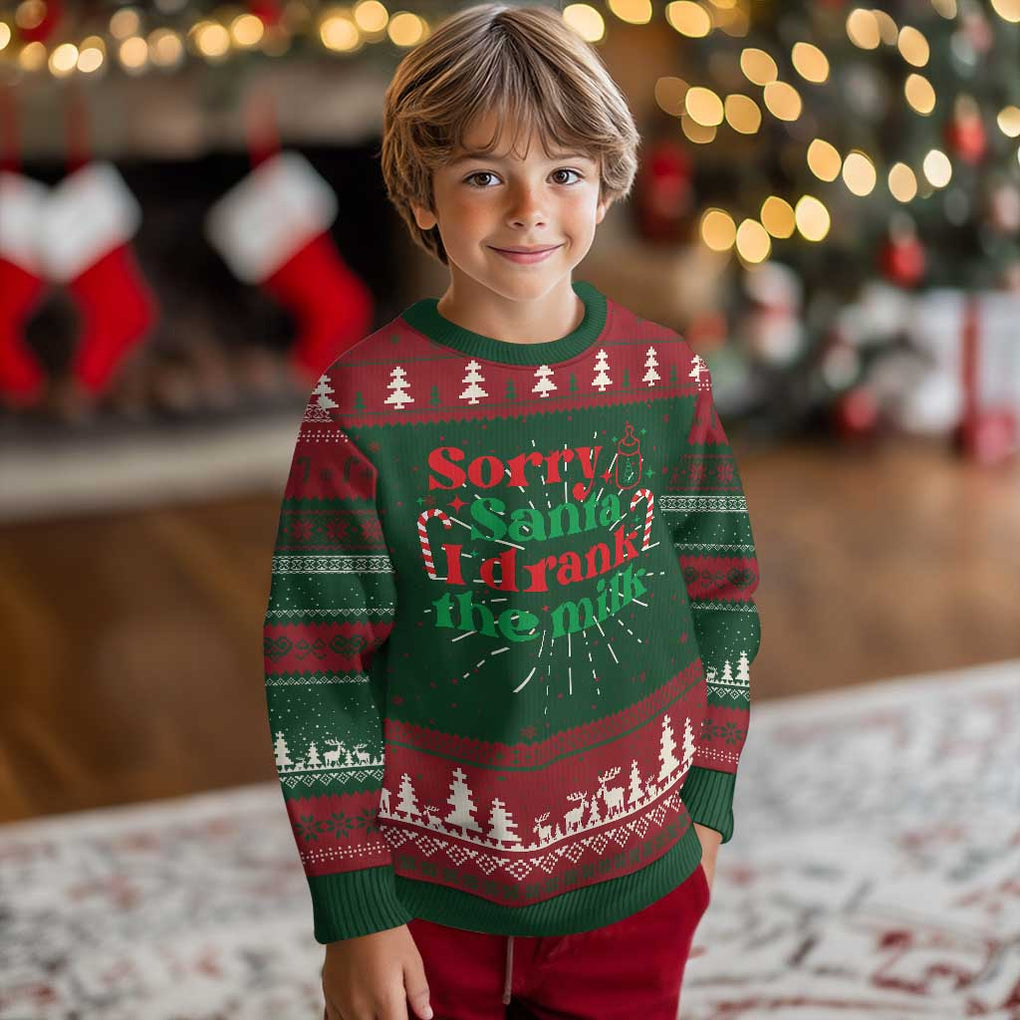 Xmas Baby Ugly Christmas Sweater Funny Sorry Santa I Drank The Milk TS10 Christmas Print Your Wear