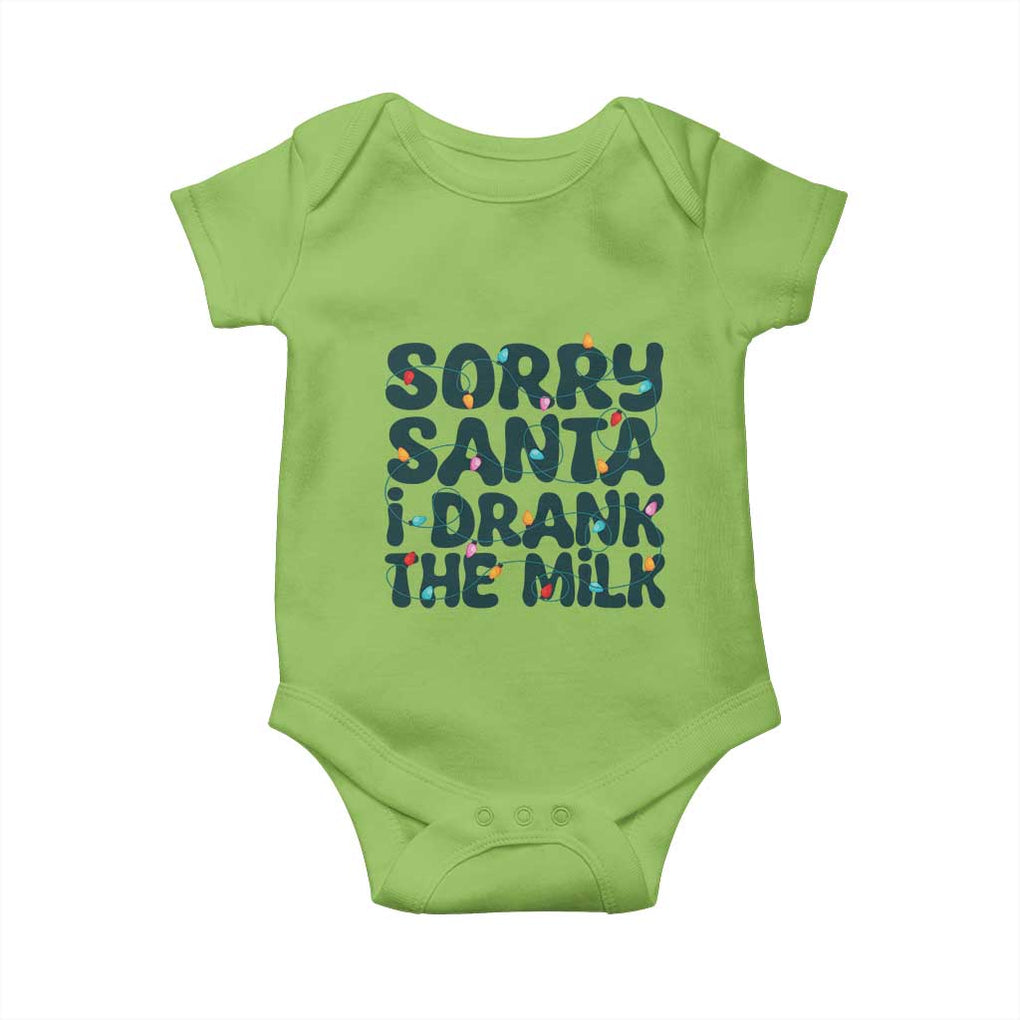 Christmas Baby Baby Onesie Sorry Santa I Drank The Milk Xmas Lights Toddler TS10 Lime Print Your Wear