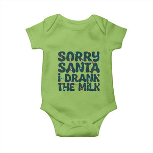 Christmas Baby Baby Onesie Sorry Santa I Drank The Milk Xmas Lights Toddler TS10 Lime Print Your Wear