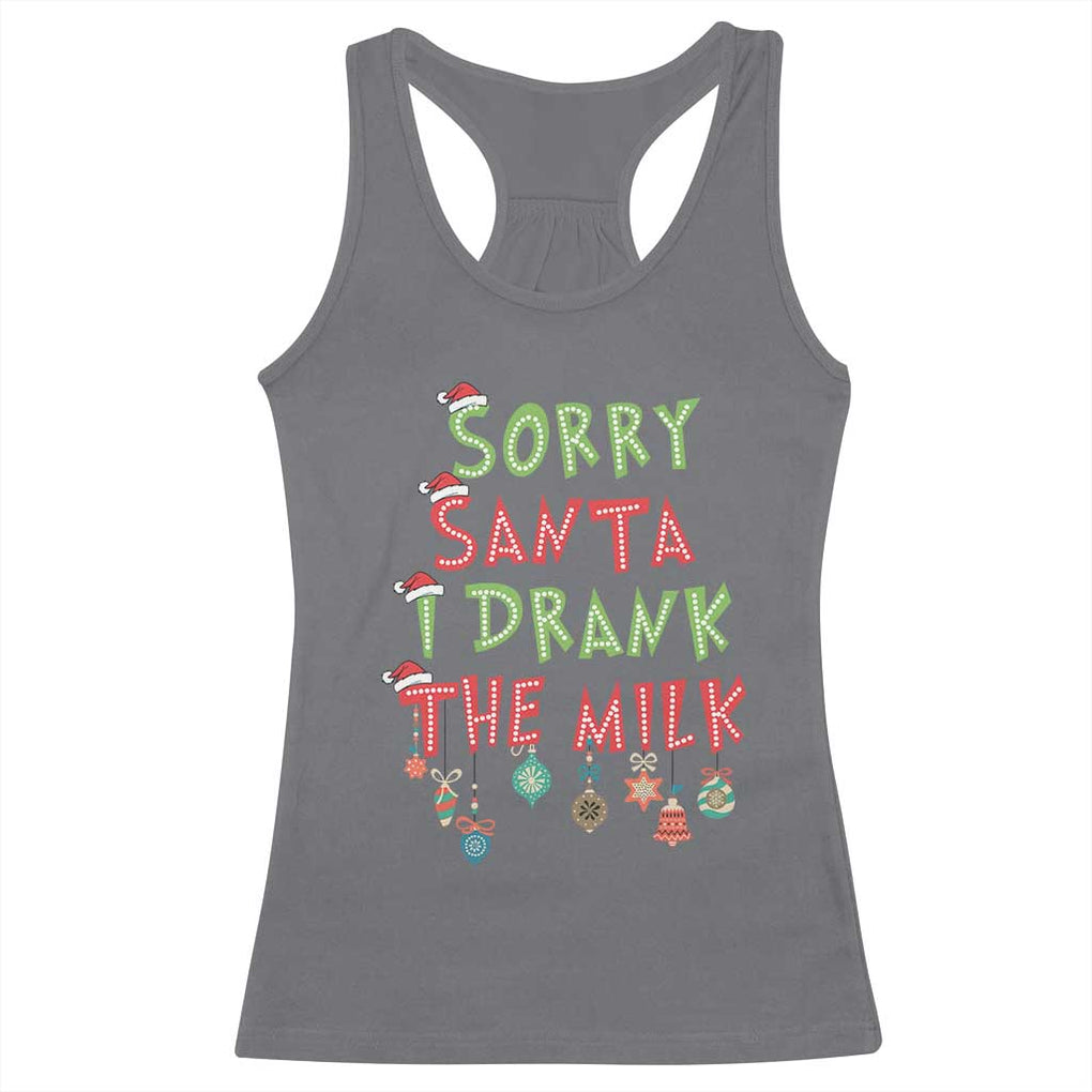 Christmas Baby Racerback Tank Top Sorry Santa I Drank The Milk TS10 Charcoal Print Your Wear
