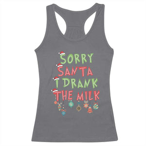 Christmas Baby Racerback Tank Top Sorry Santa I Drank The Milk TS10 Charcoal Print Your Wear
