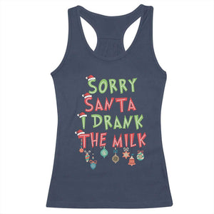 Christmas Baby Racerback Tank Top Sorry Santa I Drank The Milk TS10 Navy Print Your Wear