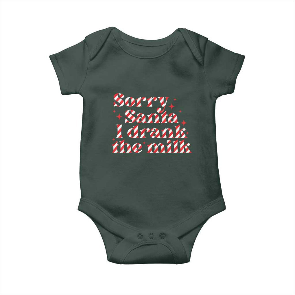 Christmas Baby Baby Onesie Sorry Santa I Drank The Milk Candy Cane TS10 Print Your Wear