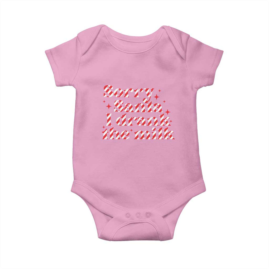 Christmas Baby Baby Onesie Sorry Santa I Drank The Milk Candy Cane TS10 Light Pink Print Your Wear