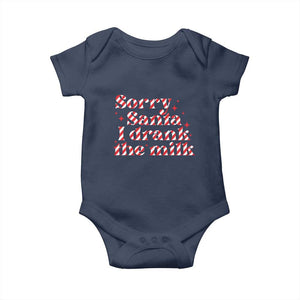 Christmas Baby Baby Onesie Sorry Santa I Drank The Milk Candy Cane TS10 Navy Print Your Wear