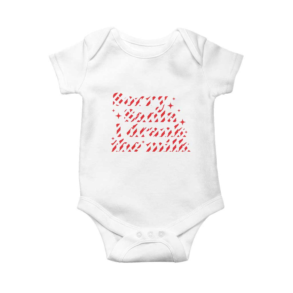 Christmas Baby Baby Onesie Sorry Santa I Drank The Milk Candy Cane TS10 White Print Your Wear