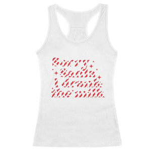 Christmas Baby Racerback Tank Top Sorry Santa I Drank The Milk Candy Cane TS10 White Print Your Wear