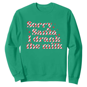Christmas Baby Sweatshirt Sorry Santa I Drank The Milk Candy Cane TS10 Irish Green Print Your Wear