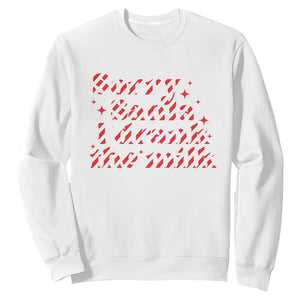 Christmas Baby Sweatshirt Sorry Santa I Drank The Milk Candy Cane TS10 White Print Your Wear