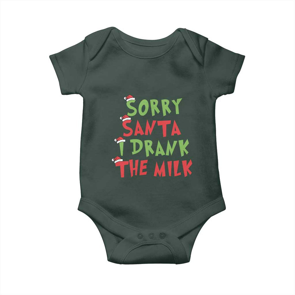 Christmas Baby Baby Onesie Sorry Santa I Drank The Milk Santa Hat TS10 Print Your Wear