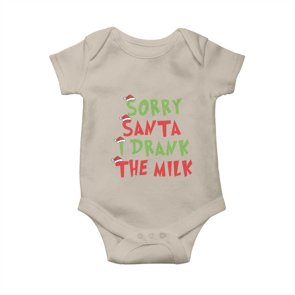 Christmas Baby Baby Onesie Sorry Santa I Drank The Milk Santa Hat TS10 Sand Print Your Wear
