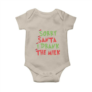 Christmas Baby Baby Onesie Sorry Santa I Drank The Milk Santa Hat TS10 Sand Print Your Wear