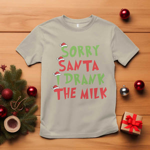 Christmas Baby T Shirt Sorry Santa I Drank The Milk Santa Hat TS10 Sand Print Your Wear