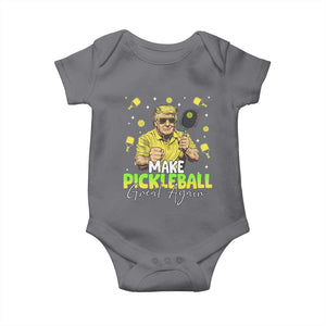 Pickleball Baby Onesie Funny Pickle Ball Lovers TS10 Charcoal Print Your Wear