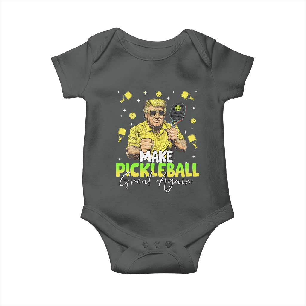 Pickleball Baby Onesie Funny Pickle Ball Lovers TS10 Dark Heather Print Your Wear