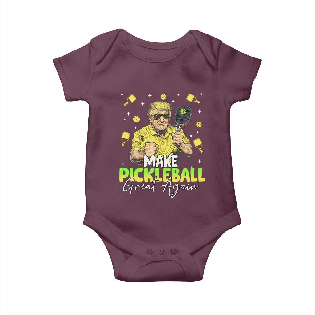 Pickleball Baby Onesie Funny Pickle Ball Lovers TS10 Maroon Print Your Wear