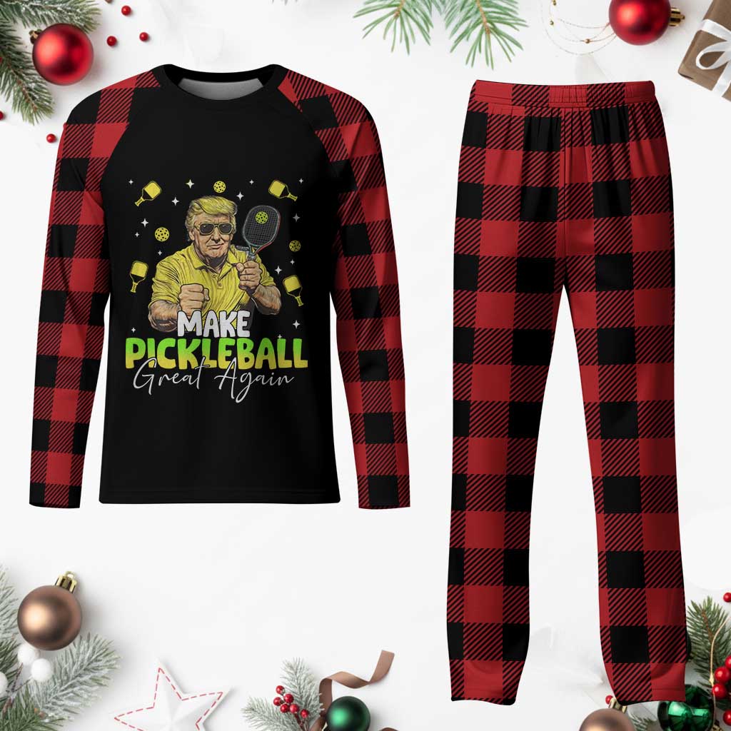 Pickleball Plaid Pajama Set Funny Pickle Ball Lovers Trump TS10 Buffalo Plaid Print Your Wear