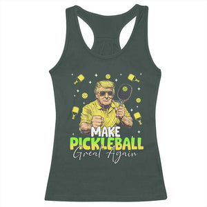 Pickleball Racerback Tank Top Funny Pickle Ball Lovers TS10 Dark Forest Green Print Your Wear