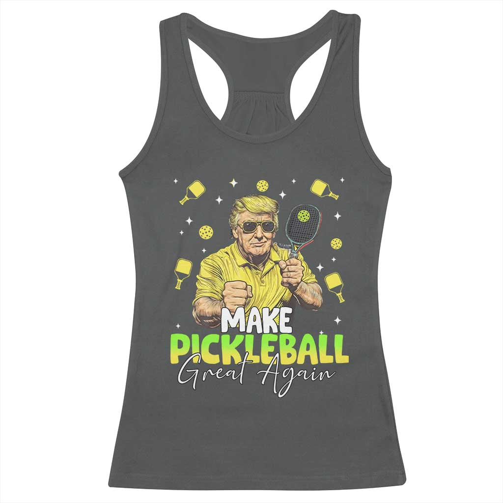 Pickleball Racerback Tank Top Funny Pickle Ball Lovers TS10 Dark Heather Print Your Wear