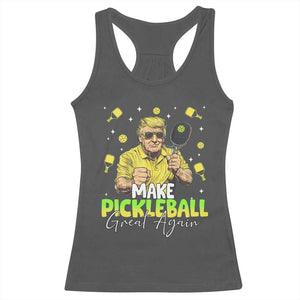 Pickleball Racerback Tank Top Funny Pickle Ball Lovers TS10 Dark Heather Print Your Wear