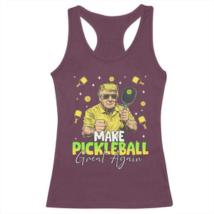 Pickleball Racerback Tank Top Funny Pickle Ball Lovers TS10 Maroon Print Your Wear
