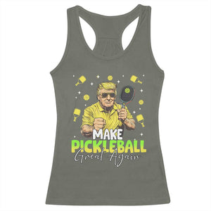 Pickleball Racerback Tank Top Funny Pickle Ball Lovers TS10 Military Green Print Your Wear