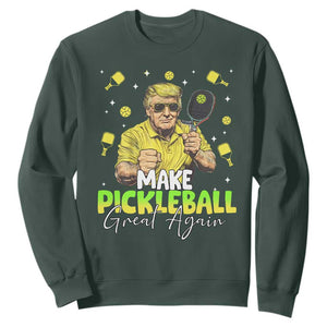 Pickleball Sweatshirt Funny Pickle Ball Lovers TS10 Dark Forest Green Print Your Wear