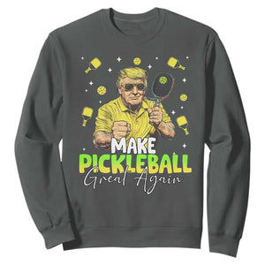 Pickleball Sweatshirt Funny Pickle Ball Lovers TS10 Dark Heather Print Your Wear