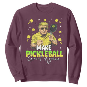 Pickleball Sweatshirt Funny Pickle Ball Lovers TS10 Maroon Print Your Wear