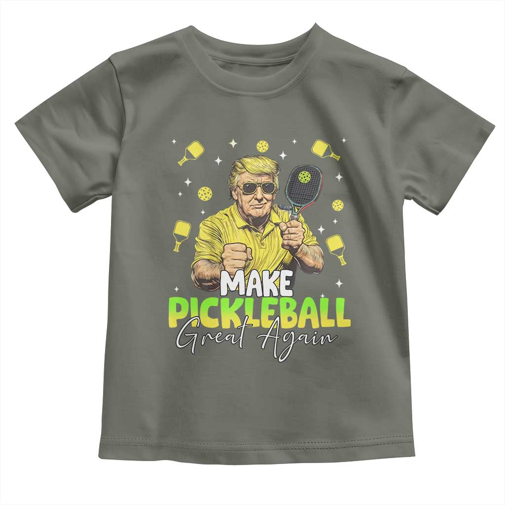 Pickleball Toddler T Shirt Funny Pickle Ball Lovers TS10 Military Green Print Your Wear