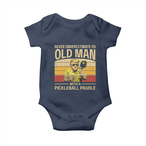 Pickleball Baby Onesie Cool Paddle Pickleball Player TS10 Navy Print Your Wear