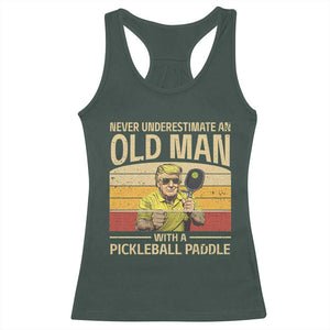 Pickleball Racerback Tank Top Cool Paddle Pickleball Player TS10 Dark Forest Green Print Your Wear
