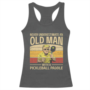Pickleball Racerback Tank Top Cool Paddle Pickleball Player TS10 Dark Heather Print Your Wear