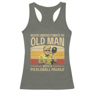 Pickleball Racerback Tank Top Cool Paddle Pickleball Player TS10 Military Green Print Your Wear
