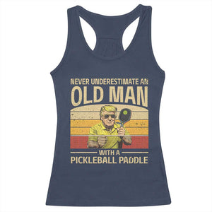 Pickleball Racerback Tank Top Cool Paddle Pickleball Player TS10 Navy Print Your Wear