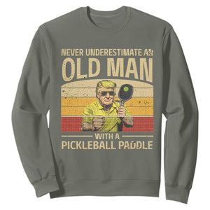 Pickleball Sweatshirt Cool Paddle Pickleball Player TS10 Military Green Print Your Wear