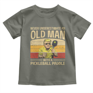 Pickleball Toddler T Shirt Cool Paddle Pickleball Player TS10 Military Green Print Your Wear
