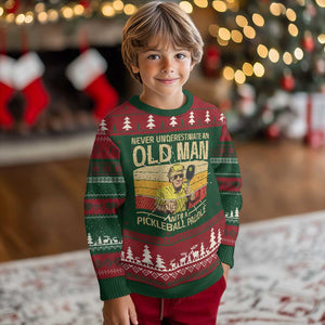 Pickleball Ugly Christmas Sweater Trump Cool Paddle Pickleball Player TS10 Christmas Print Your Wear