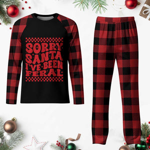 Baby Plaid Pajama Set Sorry Santa I've Been Feral Toddler Kids TS10 Buffalo Plaid Print Your Wear