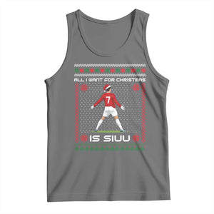 All I Want For Christmas Is Siuu Tank Top Funny Ugly Xmas Sport Fans TS10 Black Heather Print Your Wear