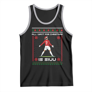 All I Want For Christmas Is Siuu Tank Top Funny Ugly Xmas Sport Fans TS10 Black Athletic Heather Print Your Wear
