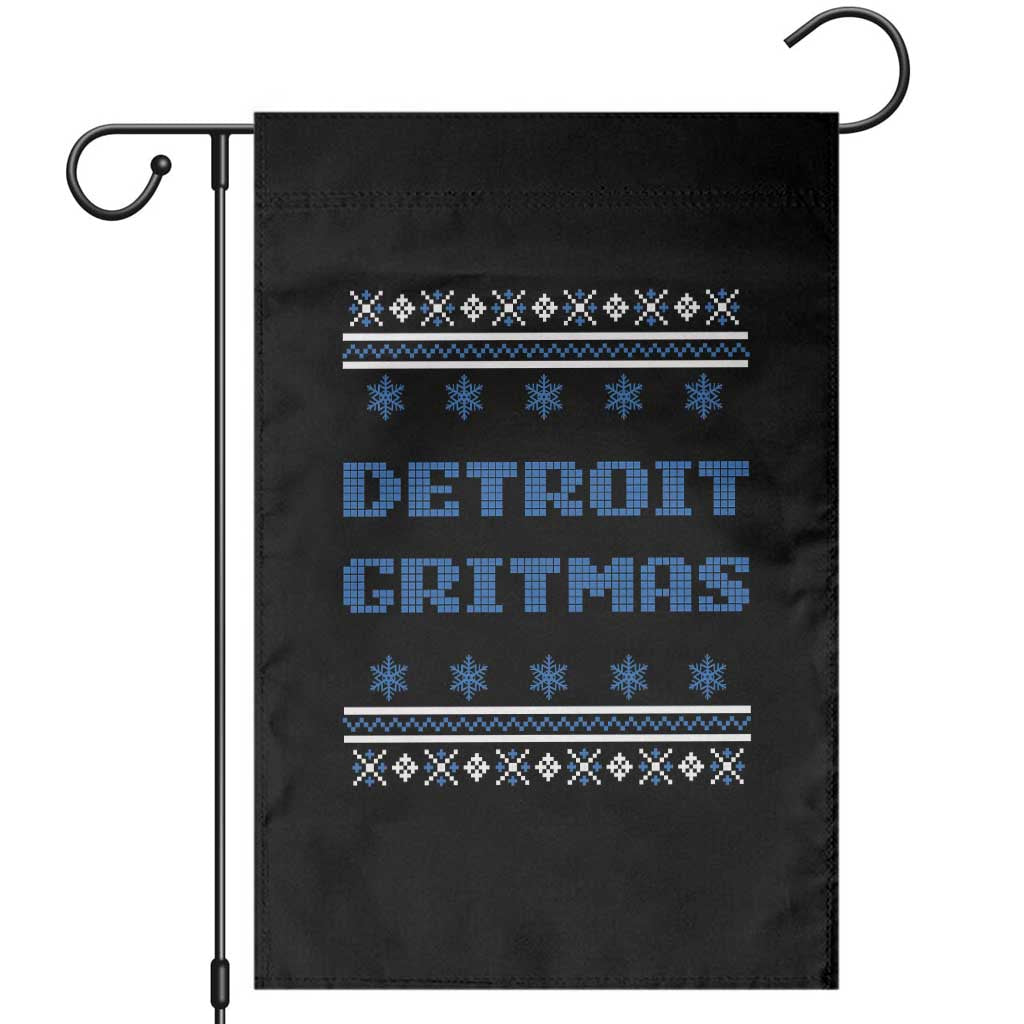 Detroit Ugly Christmas Garden Flag Michigan 313 City TS10 Black Print Your Wear