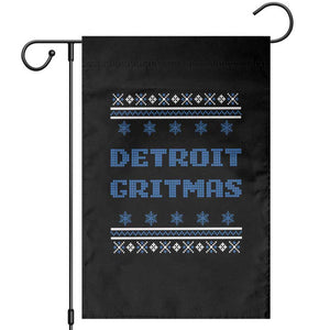 Detroit Ugly Christmas Garden Flag Michigan 313 City TS10 Black Print Your Wear