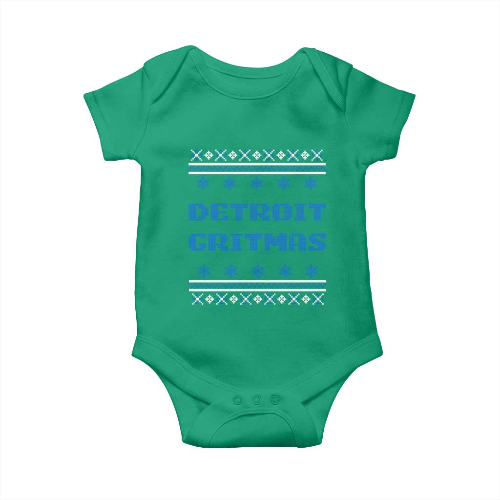 Detroit Ugly Christmas Baby Onesie Michigan 313 City TS10 Irish Green Print Your Wear