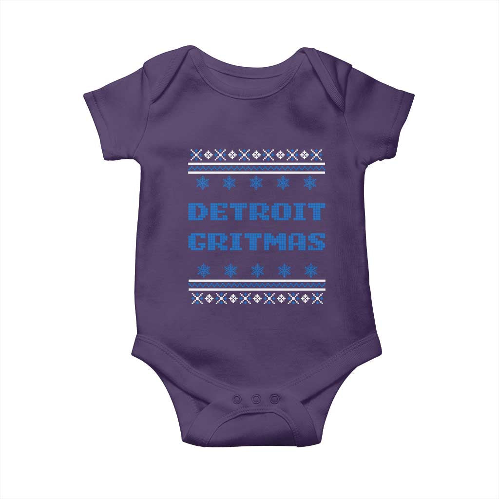 Detroit Ugly Christmas Baby Onesie Michigan 313 City TS10 Purple Print Your Wear