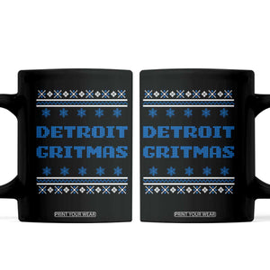 Detroit Ugly Christmas Coffee Mug Michigan 313 City TS10 Black Print Your Wear