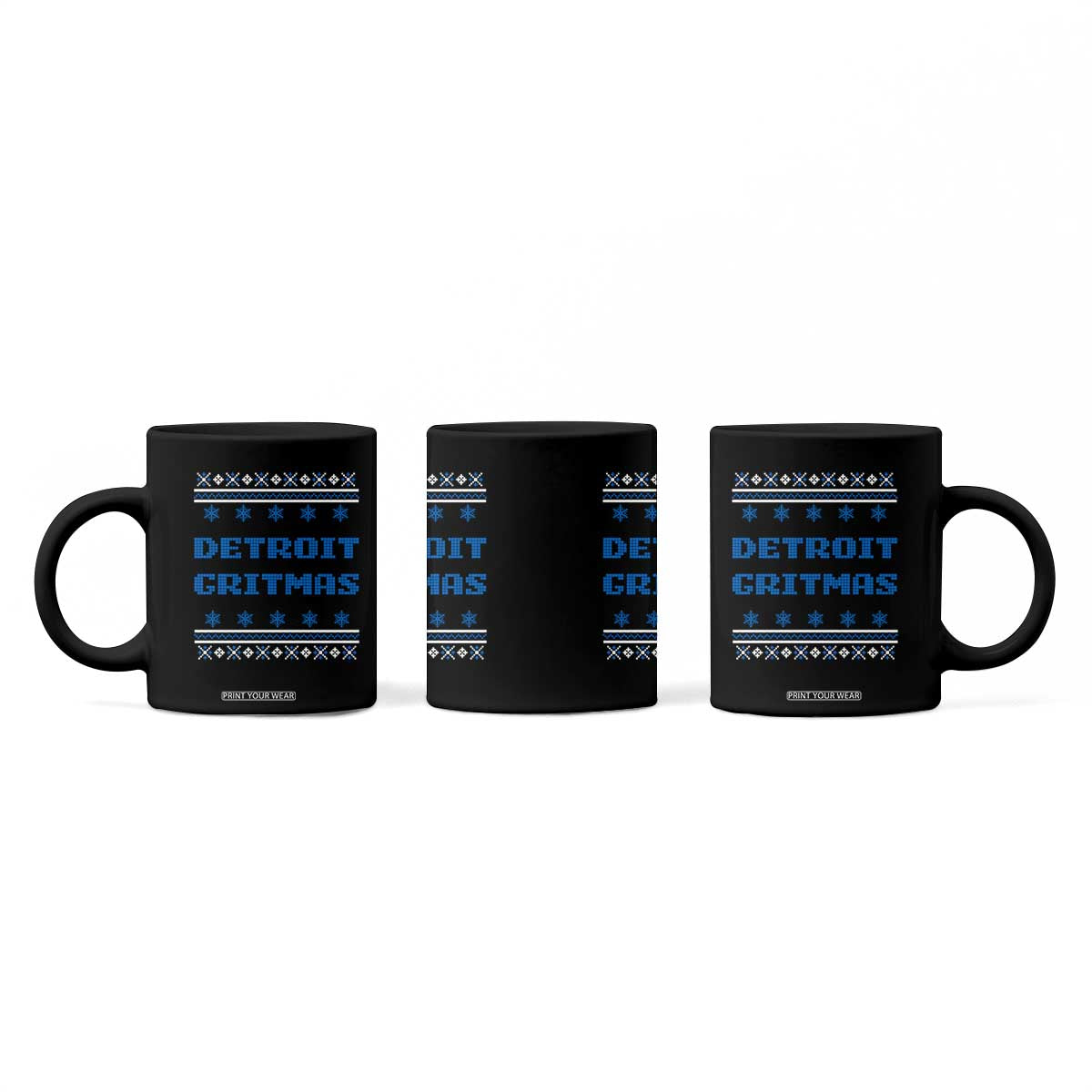 Detroit Ugly Christmas Coffee Mug Michigan 313 City TS10 Print Your Wear