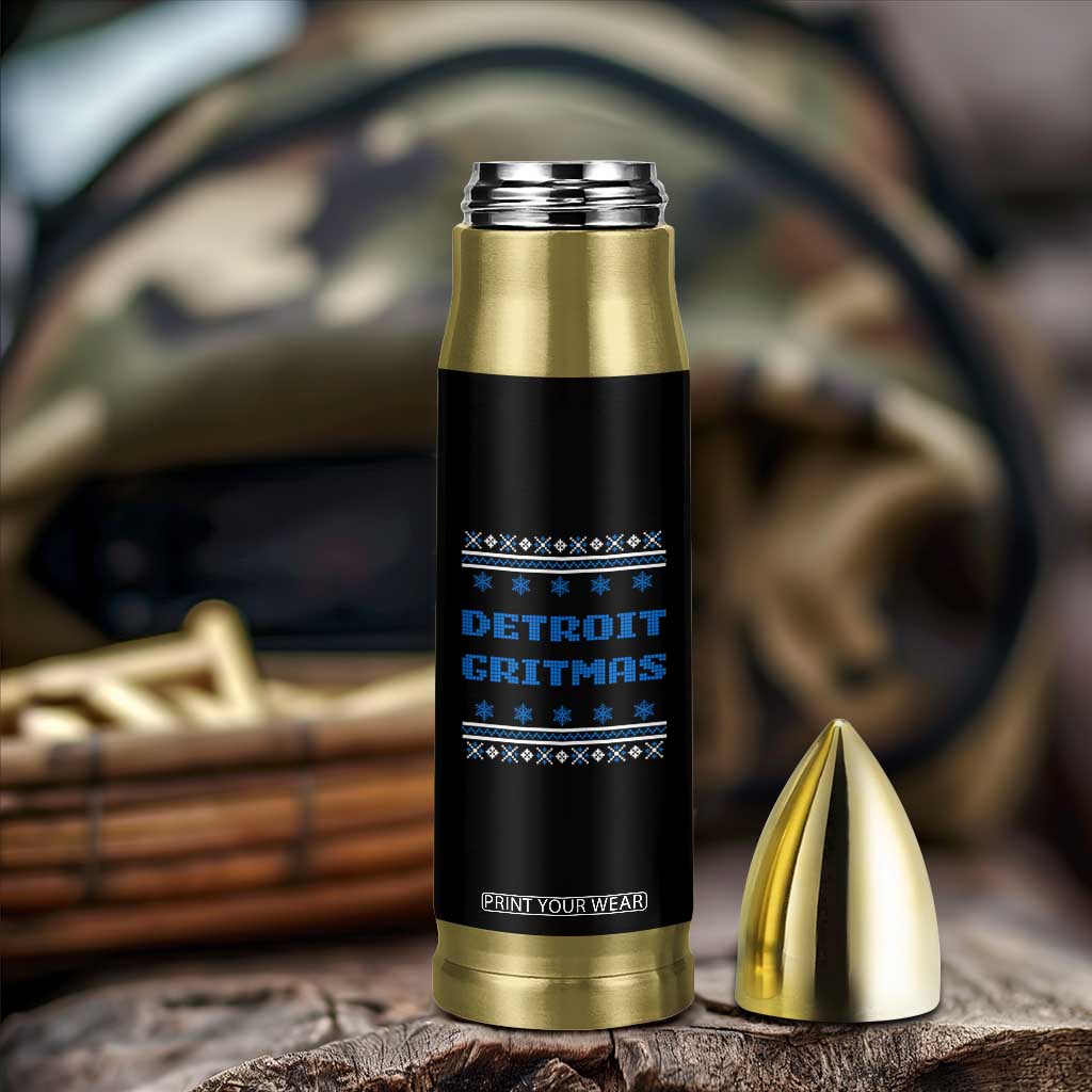 Detroit Ugly Christmas Bullet Tumbler Michigan 313 City TS10 Print Your Wear