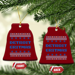 Detroit Ugly Christmas Ceramic Ornament Michigan 313 City TS10 Print Your Wear